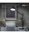 Tf15b bordslampa 20W - LED, dimbar, neutralvit/svart, 230V, ljusstyrka 1450, förbrukning 20