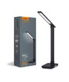 LED skrivbordslampa - med trådlös laddning, svart, 230V, 700lm, 18W