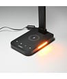 LED skrivbordslampa - med trådlös laddning, svart, 230V, 700lm, 18W