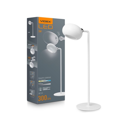 LED bordslampa - uppladdningsbar, vit, förbrukning: 3