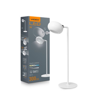 LED bordslampa - uppladdningsbar, vit, förbrukning: 3