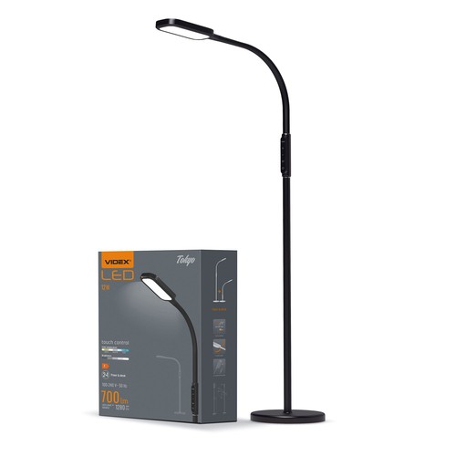 Tokyo 12W LED golvlampa - Dimbar, svart, 230V