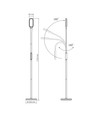Tokyo 12W LED golvlampa - Dimbar, svart, 230V