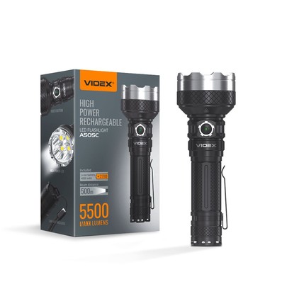 LED bärbar ficklampa - 5000K, ljusstyrka 5500lm, förbrukning 20W