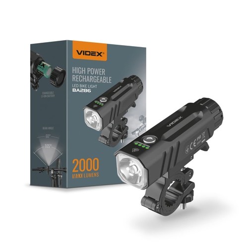 20W LED cykellampa - 5000K, svart