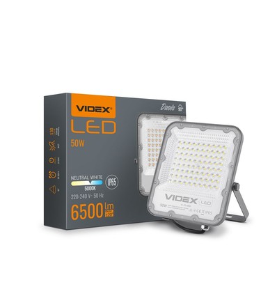 50W LED strålkastare - 130lm/W, IP65, 5000K, 90 grader, utomhus