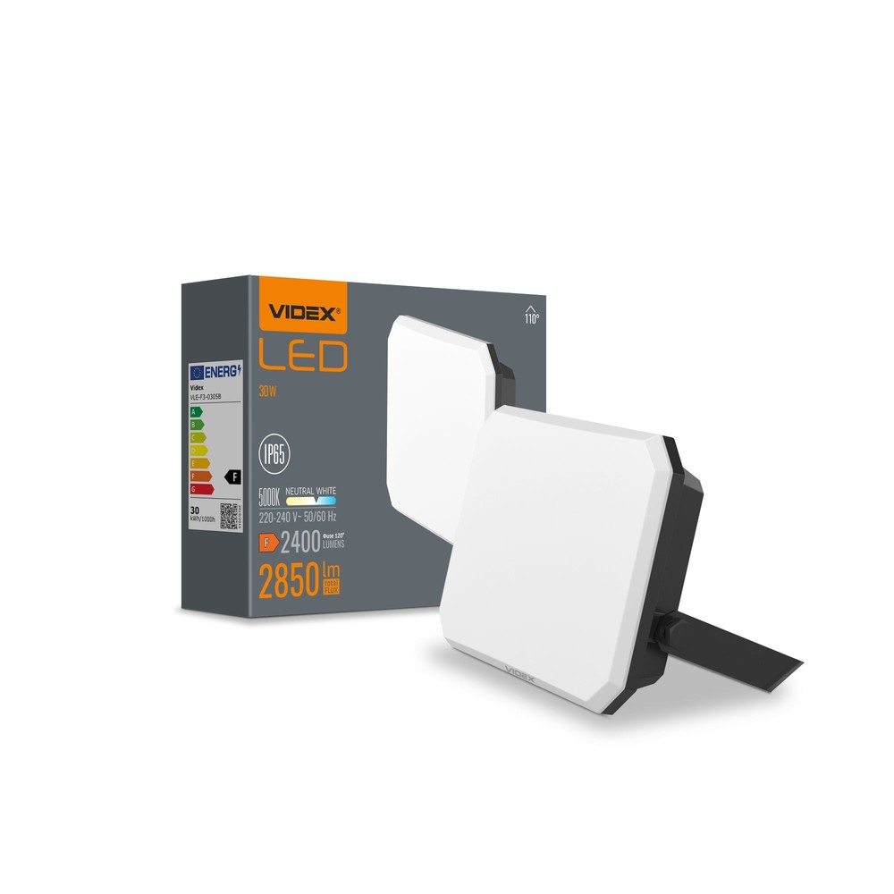 Flood spotlampa 30W - LED, 5000K, 230V, 2400lm - Kulör : Neutral