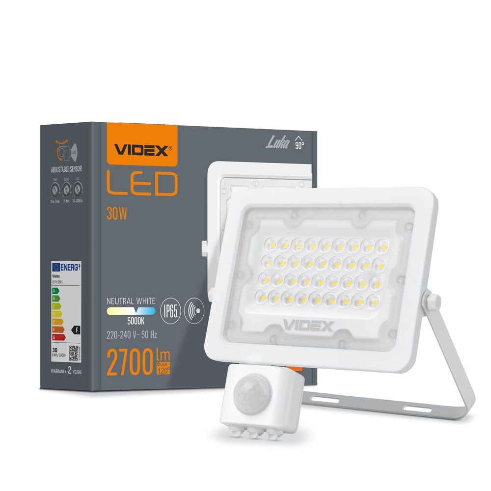 Luca Flood 30W - LED-strålkastare, PIR, neutralvit, 230V, 2700lm, förbrukning 30W - Kulör : Neutral
