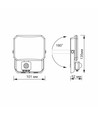 Flood LED-strålkastare 20W - med rörelsesensor, PIR, 5000K, 230V, 1600lm
