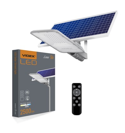 Lana gatlampa 100W - LED, solcell, neutralvit, ljusstyrka: 2500