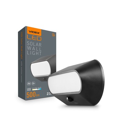 LED vägglampa - solcell, med rörelsesensor, 5000K