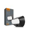 500lm Solcells LED vägglampa med sensor - IP54, 5000K, svart, rörelsesensor, utomhus