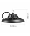 Hb01 LED high bay-lampa 150W - 5000K, 220V, svart