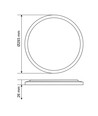 DL5R taklampa 22W - LED, dekorativ bakbelysning, CCT justerbar, 220V, vit