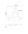 Takspotlampa 3x30w GX53 - 9w bakgrundsbelysning, 230v, 830lm