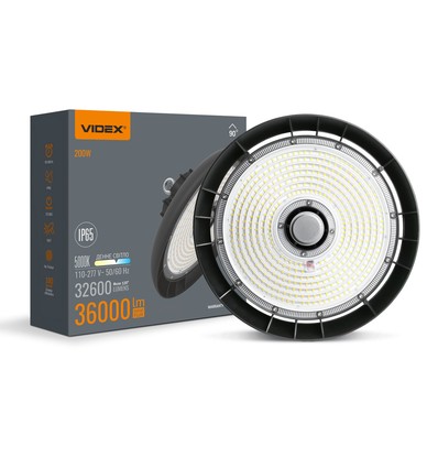 Hb01 high bay-lampa 200W - 5000K, 220V, svart, spänning: 230V, ljusstyrka: 32600, förbrukning: 200