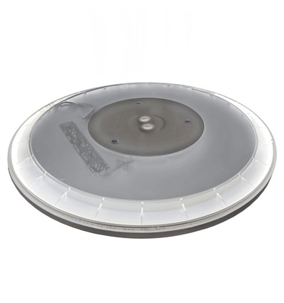 24W Nymphea Flat Duo LED taklampa - CCT, 130lm/W, IP54, Ø29,2cm, vit kant