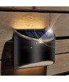 2x Solcellsvägglampa LED - Svart, snygg väggeffekt, utomhus