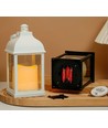 LED lykta - Vit, fyrkantig, batteri, IP54 inomhus/utomhus