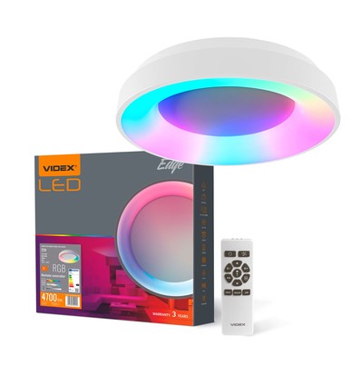 Edge taklampa 72W - LED, dimbar, med fjärrkontroll, RGB, vit, 230V, ljusstyrka 7500, förbrukning 72