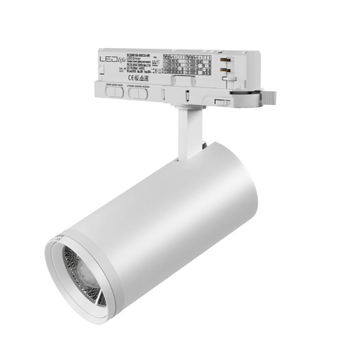 LEDlife Zoom justerbar skenspot 30W - Justerbar CCT + ljusstyrka + spridning, Vit, RA92, 3000lm, 3-fas