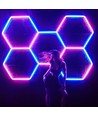 Hexagon RGBIC 5 fält komplett set - 80W. inklusive bluetooth-kontroller och strömförsörjning