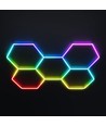 Hexagon RGBIC 5 fält komplett set - 80W. inklusive bluetooth-kontroller och strömförsörjning