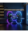 Hexagon RGBIC 4 fält komplett set - 64W. inklusive bluetooth-kontroller och strömförsörjning