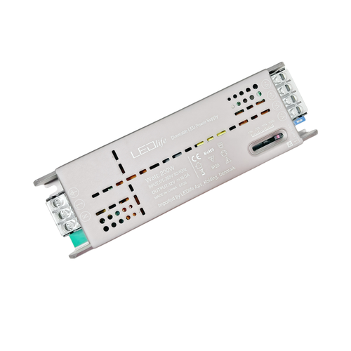 Slide dæmpbar 12V 200W strømforsyning - 12V DC, 16,6A