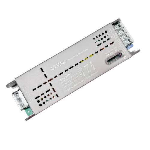 Slide dæmpbar 24V 200W strømforsyning - 24V DC, 8,3A