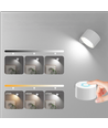Uppladdningsbar vägglampa CCT - 4,5W, Vit, rund, 360° roterbar, inomhus / utomhus, IP54, inkl. ljuskälla