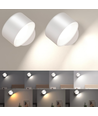 Uppladdningsbar vägglampa CCT - 4,5W, Vit, rund, 360° roterbar, inomhus / utomhus, IP54, inkl. ljuskälla