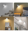 Uppladdningsbar vägglampa CCT - 4,5W, Vit, rund, 360° roterbar, inomhus / utomhus, IP54, inkl. ljuskälla