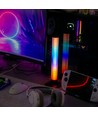2-pack ambient gamer bordslampor - RGB löpande ljus, 360° effekt, 33 cm