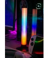 2-pack ambient gamer bordslampor - RGB löpande ljus, 360° effekt, 43 cm