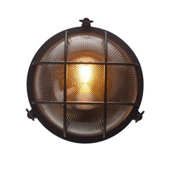  Lagertömning: LED-POL svart rund vägglampa - IP54 utomhusbruk, E27 sockel, utan ljuskälla