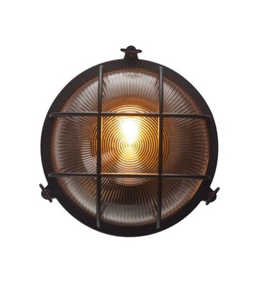 LED-POL svart rund vägglampa - IP54 utomhusbruk, E27 sockel, utan ljuskälla