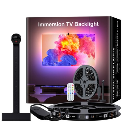 3,8m TV LED-remsa med TV-kamera - passar till 55-65" TV, 12W, 30 LED/m
