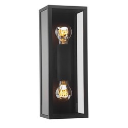 Outlet Outlet: LED-POL svart vägglampa - IP54 utomhusbruk, 2xE27 sockel, utan ljuskälla