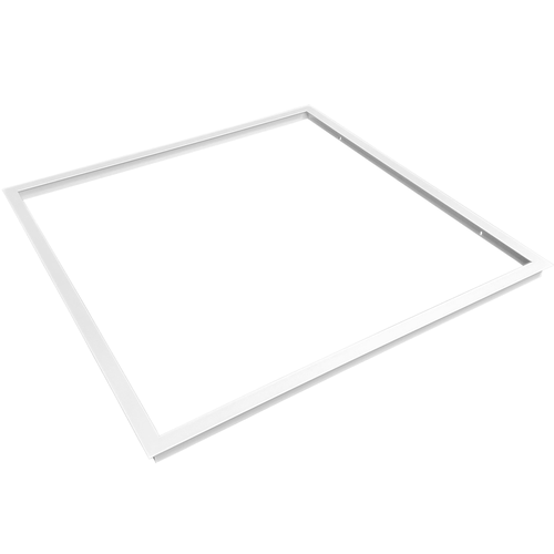 Infälld ram för 60x60 LED panel - Ny modell, perfekt för Troldtekt och gips, vit kant