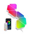10 st. Hexagon Tri Panels - Vägglampa, RGBIC, fjärrkontroll, appstyrning