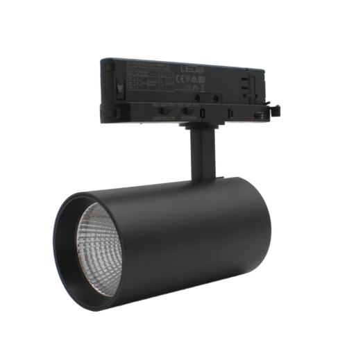 28W 3-fas RA90 CCT justerbar skenspotlight - 110lm/W, svart, justerbar CCT + ljusstyrka, flimmerfri