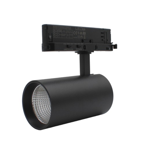 LEDlife CCT justerbar skenspot 28W - Svart, Justerbar CCT + ljusstyrka, 110lm/w, RA90, 3200lm, Flimmerfri, 3-fas