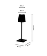 Uppladdningsbar LED mini bordlampa - Vit, 24cm, touch dimbar, IP54