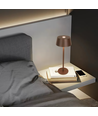 Uppladdningsbar LED-bordslampa - Brun, touch dimbar, IP54