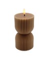 LED timglasljus 13,5cm, flammeffekt, brun - Ø7,5cm, timer