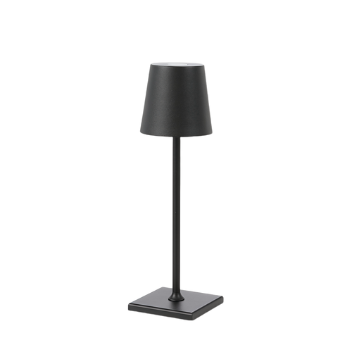 Uppladdningsbar LED bordslampa - Svart, touch dimbar, IP54