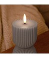 LED timglasljus 13,5cm, flammeffekt, grå - Ø7,5cm, timer
