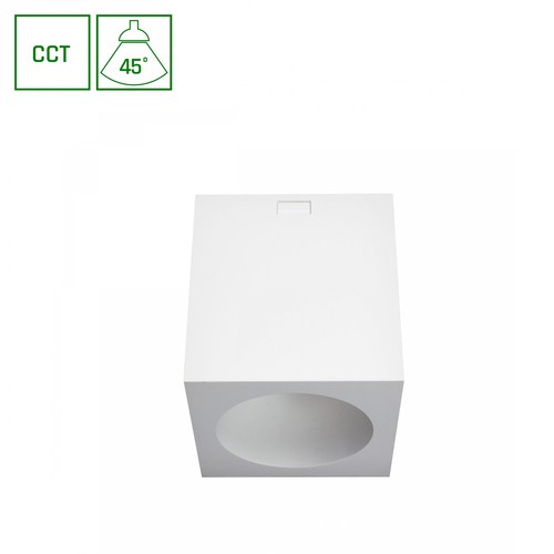Chloe utanpåliggande 7W - CCT, 230V, 45°, IP20, UGR19, Ø90x100mm, vit, kvadratisk