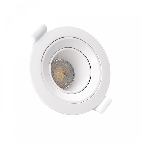 GU10 infälld spotlight - Utan ljuskälla och sockel, Hål: 7,5 cm, vit, rund, låg bländning